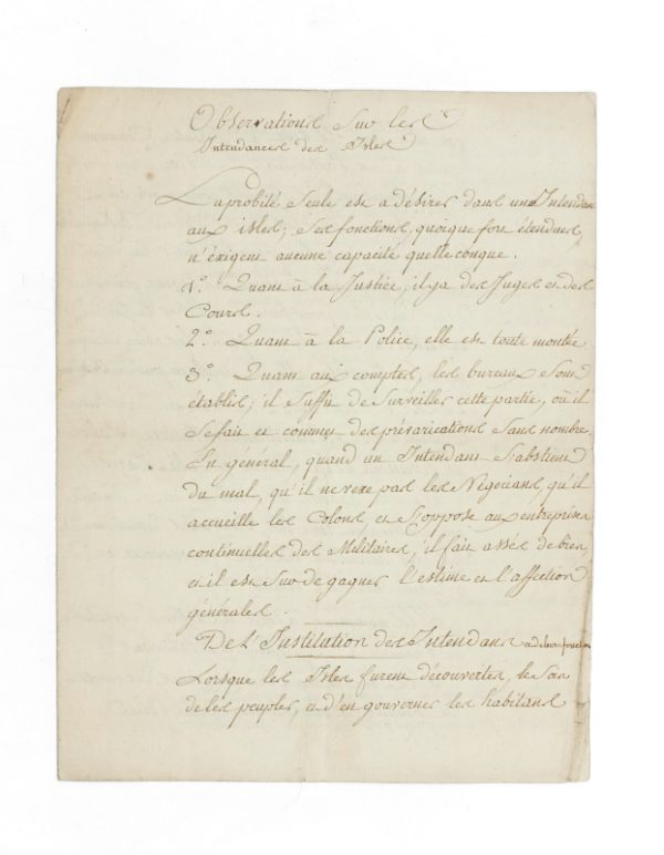 <span class="artist-name-product">ANTILLES </span> Observations sur les intendances des Isles. - Image 2