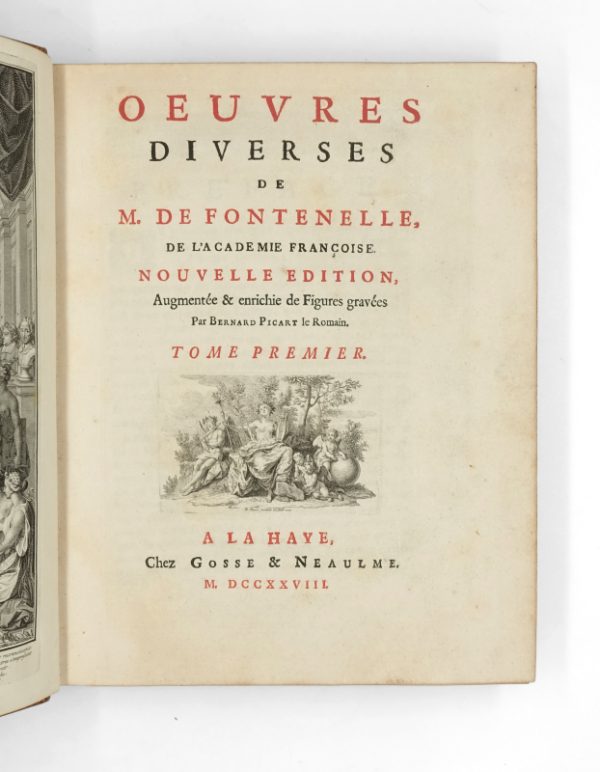 <span class="artist-name-product">FONTENELLE  Bernard Le Bovier de</span> Œuvres diverses. Nouvelle édition, augmentée & enrichie de figures gravées par Bernard Picart le Romain. - Image 2