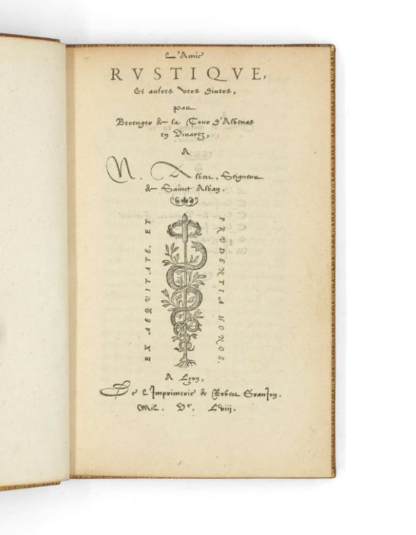 <span class="artist-name-product">LA TOUR D'ALBENAS François Bérenger de</span> L’Amie Rustique et autres vers divers. [Et :] L’Amie des Amies, imitation d’Arioste, divisée en quatre livres.