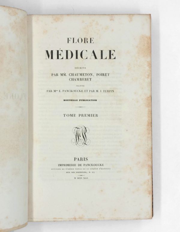 <span class="artist-name-product">CHAUMETON  François Pierre</span> Flore médicale. [Et:] Iconographie Végétale ou Organisation des végétaux. Illustrée au moyen de figures analytiques par. P.J.F. Turpin. – Image 2