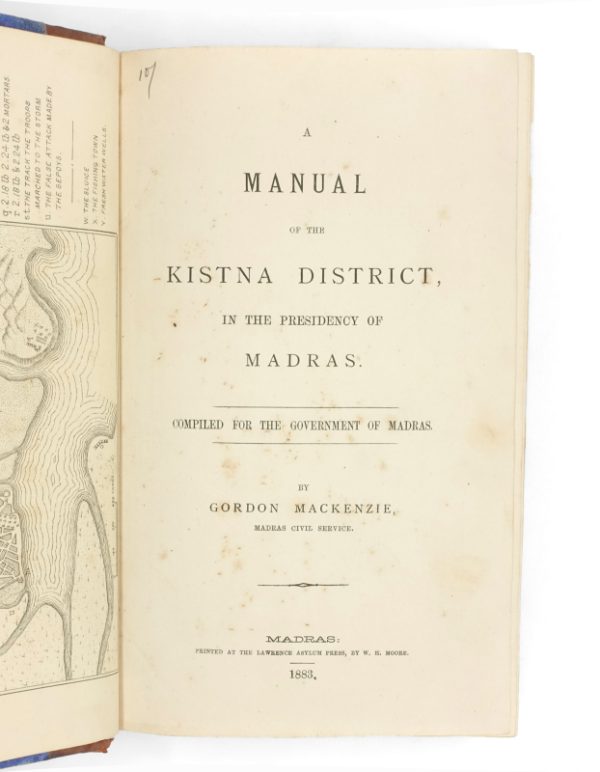 <span class="artist-name-product">MACKENZIE Gordon</span> A manual of the Kistna district, in the presidency of Madras.