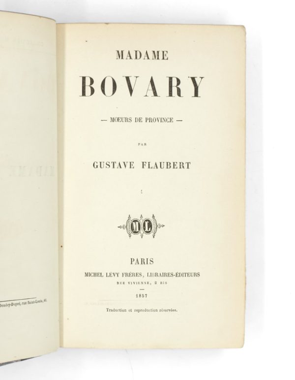<span class="artist-name-product">FLAUBERT  Gustave</span> Madame Bovary - Mœurs de Province-.