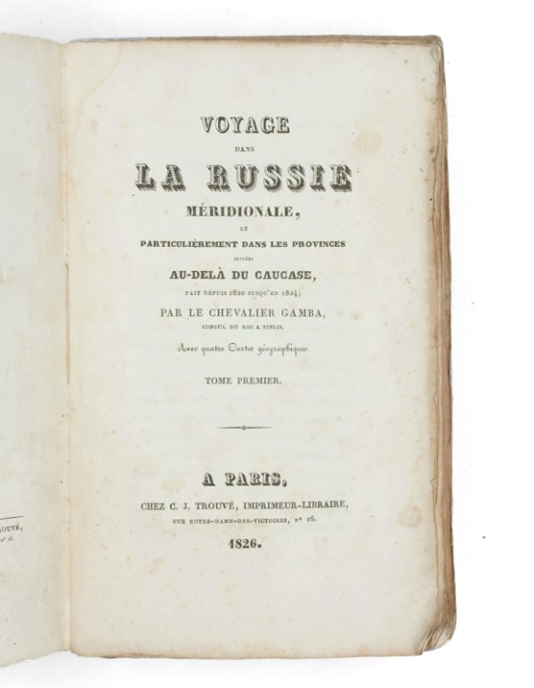 <span class="artist-name-product">GAMBA Jacques-François</span> Voyage dans la Russie Méridionale, et particulièrement dans les provinces situées au-delà du Caucase, fait depuis 1820 jusqu'en 1824. – Image 2