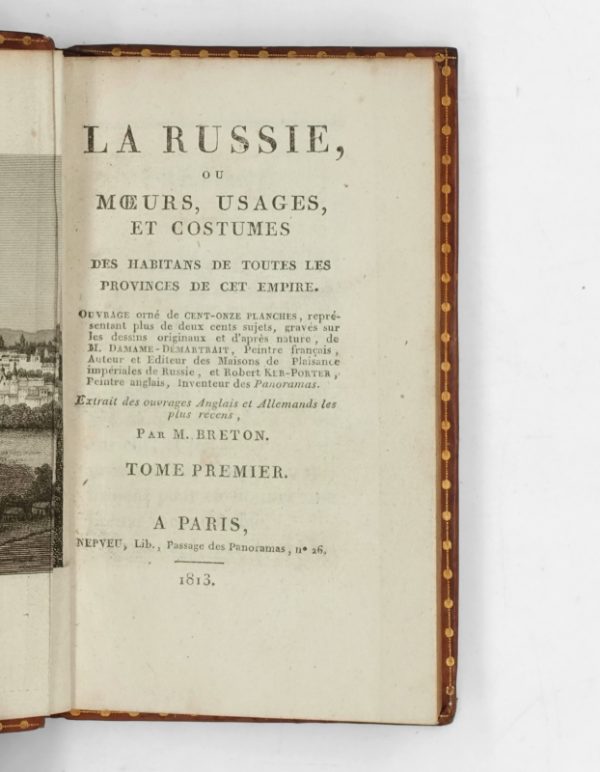 <span class="artist-name-product">BRETON DE LA MARTINIERE  Jean Baptiste Joseph</span> La Russie, ou Mœurs, usages et costumes des habitans de toutes les provinces de cet empire. – Image 2