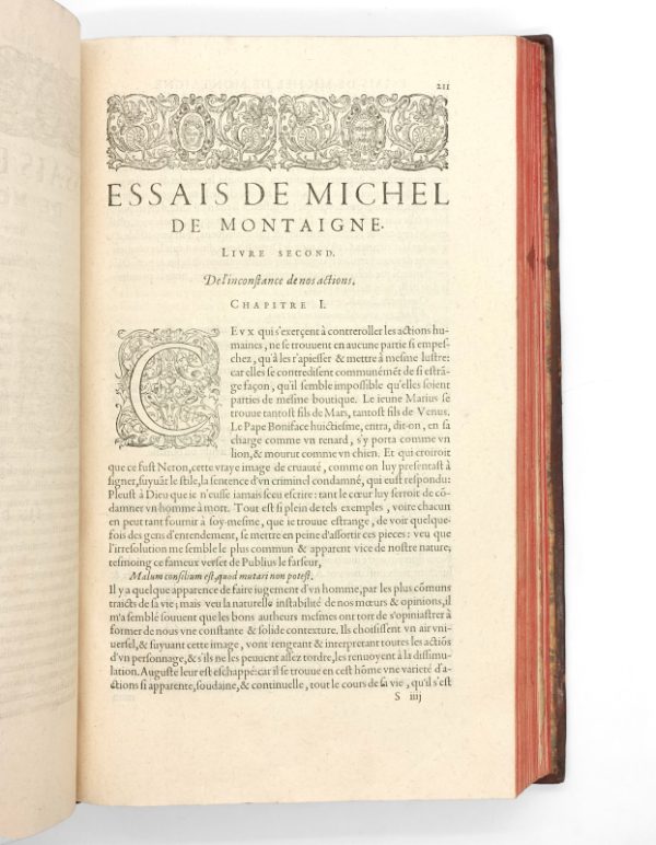 <span class="artist-name-product">MONTAIGNE  Michel de</span> Les Essais. Édition nouvelle, trouvée après le deceds de l’auteur, reveuë & augmentée par luy d’un tiers plus qu’aux précédentes impressions. – Image 3