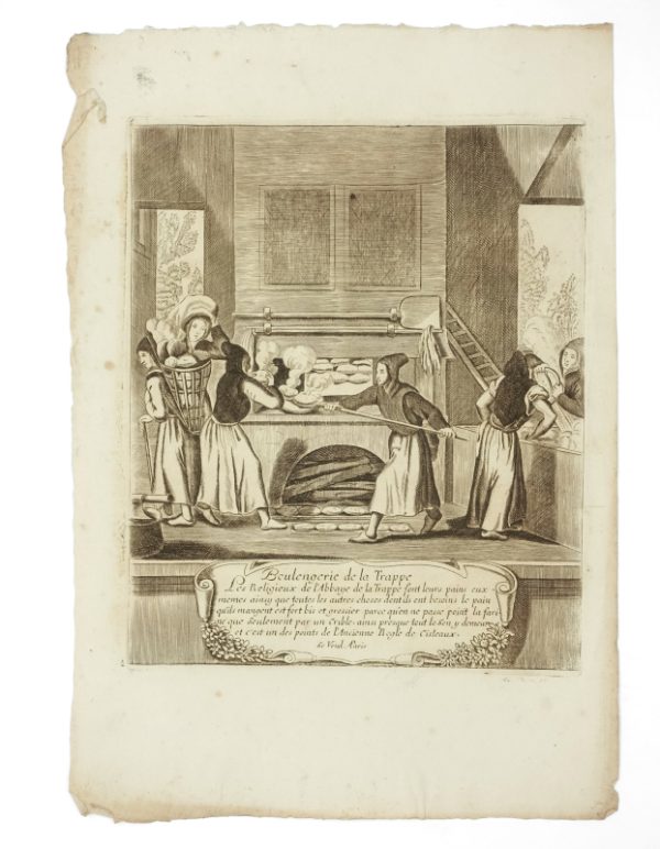 <span class="artist-name-product">HOULIEZ] [Pierre</span> [ABBAYE NOTRE DAME DE LA TRAPPE] - Tableaux representans au naturel tout ce qui se passe en la maison Dieu Nôtre dame de la Trappe de l'Etroitte observance de l'ordre de Cis-teaux diocèse de Sées, depuis que cette Abhaye a esté mise en Regle par Dom Armand Jean de Bouthillier, de Rancé cy devant. Abbé Commendataire de la ditte Abbaye, et depuis Abbé regulier ayant fait sa profession en l'Abbaye de Perseigne le 6e juin 1664, il mourut dans celle de la Trappe le 27e octobre 1700 à deux heures après midi agé de 74 ans entre les bras de Monseigneur l'Evesque de Sees. Il voulut estre enterré dans le cimetière de la ditte Abbaye. Dédiés à Monsieur le chevalier de Rancé chevalier de l'Ordre de Saint-Jean de Jérusalem, Capitaine du Port de Marseille, chef d'escadre des Galères de France.