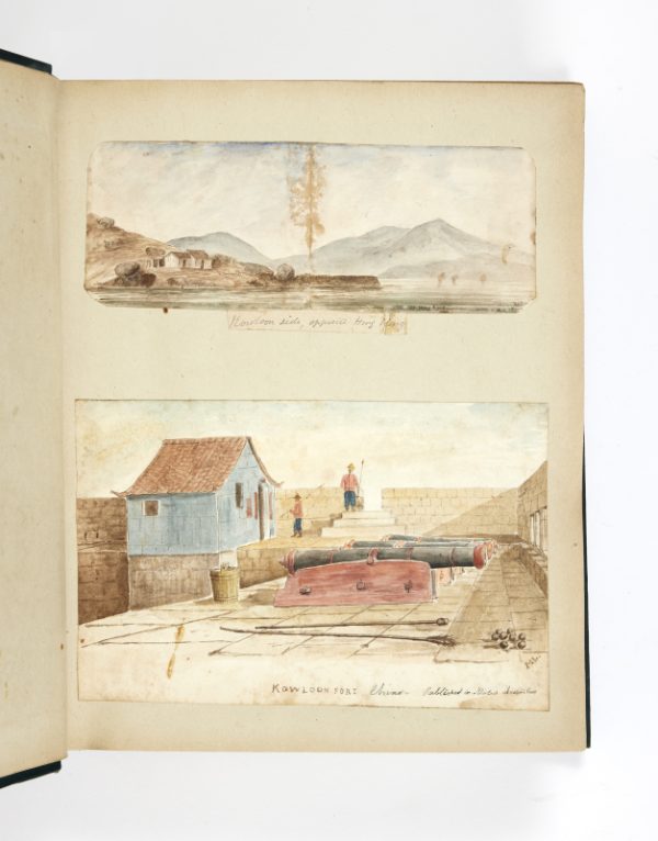 <span class="artist-name-product">LOWTHER  Rear Admiral Marcus</span> Privately composed album of 171 original drawings and watercolours, and 1 original photograph documenting the travels of Rear Admiral Marcus Lowther to Asia (including Macao, China, Hong Kong), South America (Chile, Peru), Southern Pacific (Easter Islands, Marquesas Islands, Pitcairn Island). – Image 7
