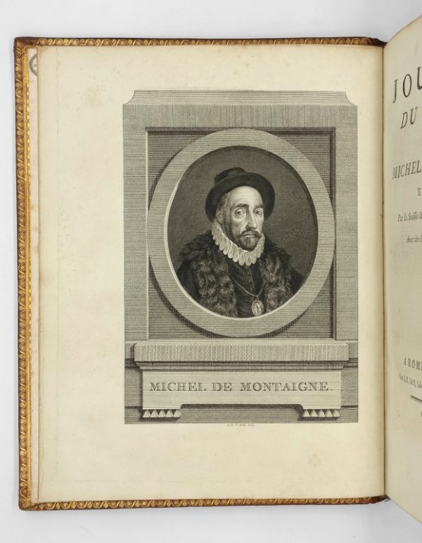 <span class="artist-name-product">MONTAIGNE  Michel de</span> Journal du voyage en Italie, par la Suisse & l’Allemagne, en 1580 & 1581 ; avec des notes par M. de Querlon. – Image 2