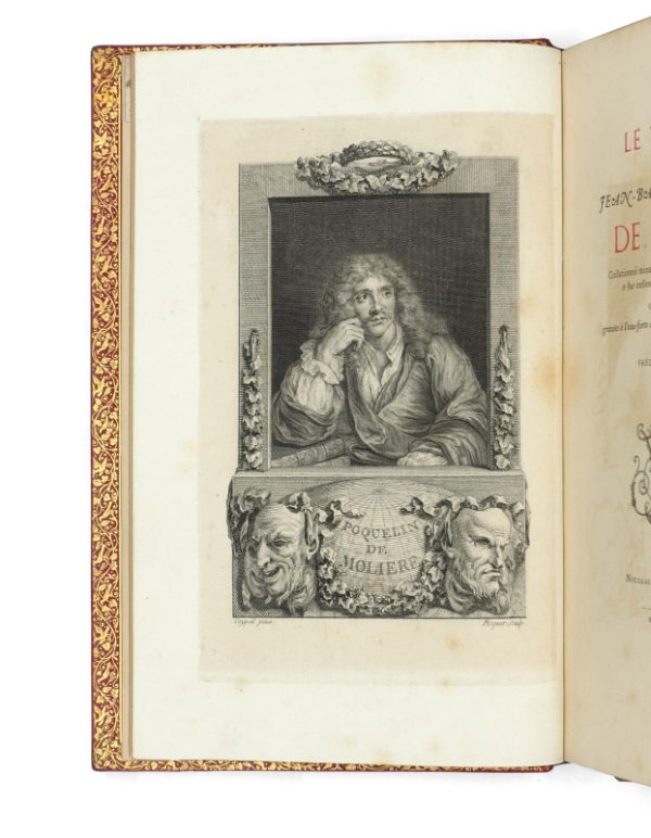 <span class="artist-name-product">MOLIERE Jean-Baptiste Poquelin dit</span> Oeuvres.- Le Théâtre. Collationné minutieusement sur les premières éditions & sur celles des années 1666, 1674 & 1682. Orné de vignettes par Frédéric Hillemacher.