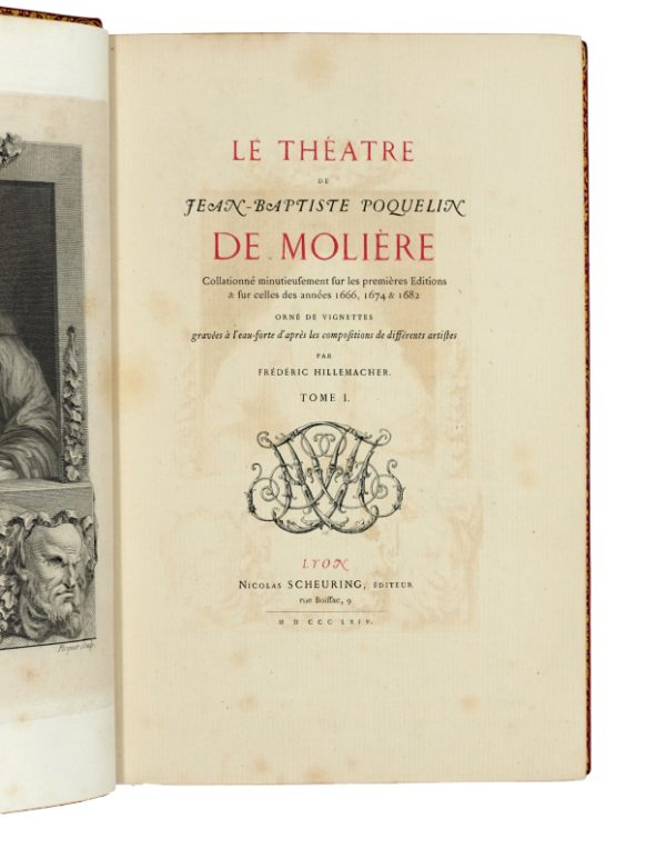 <span class="artist-name-product">MOLIERE Jean-Baptiste Poquelin dit</span> Oeuvres.- Le Théâtre. Collationné minutieusement sur les premières éditions & sur celles des années 1666, 1674 & 1682. Orné de vignettes par Frédéric Hillemacher. – Image 3